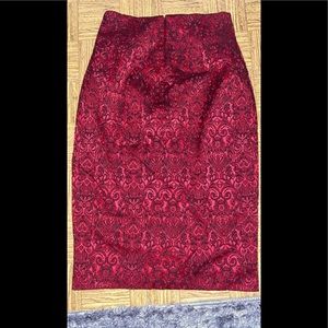 A patterned pencil skirt